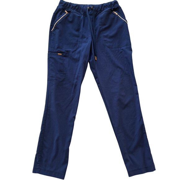 Cherokee Womens Navy Blue Scrub Pants Size M Straight-Leg Drawstring Elastic Wai - Picture 1 of 5